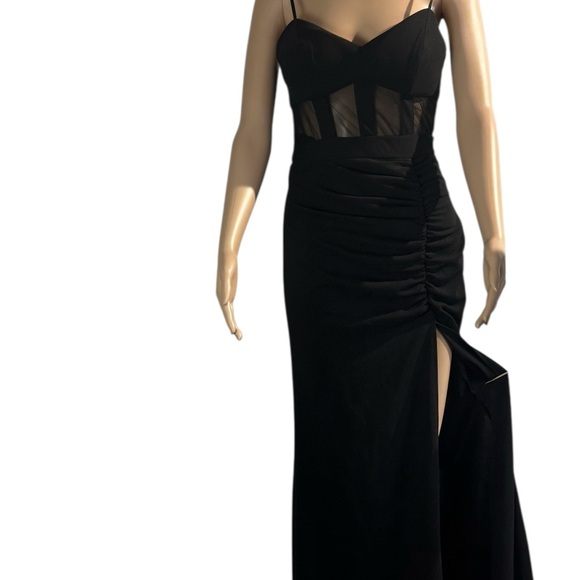 Windsor Black Dress with Sheer Accents, Evening gown, Sweetheart neckline SZ S - Picture 3 of 16